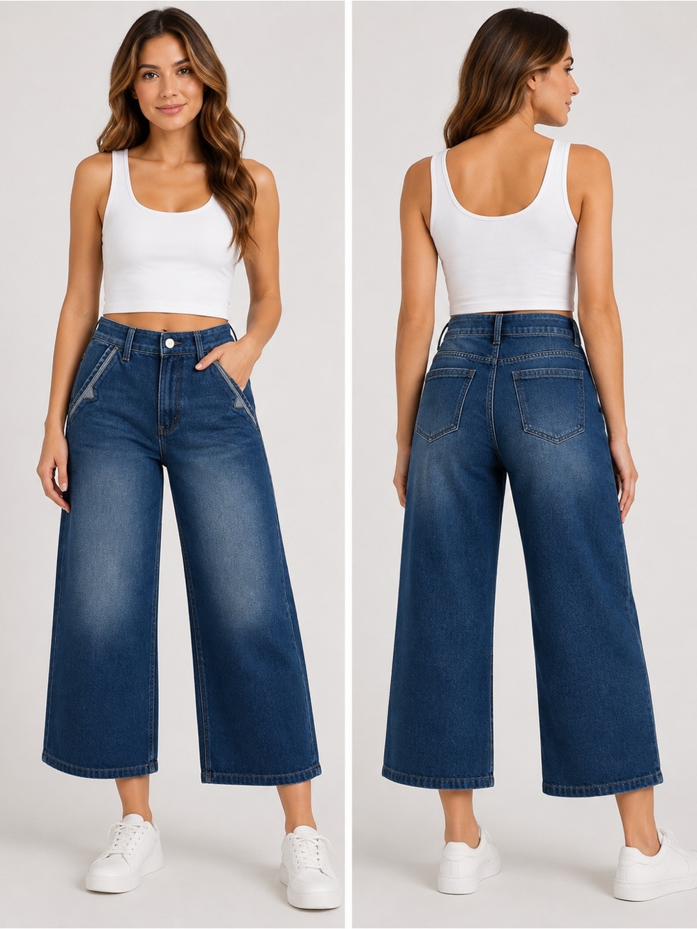 ✨ FME Wide Leg Denim Jeans Medium Wash ✨